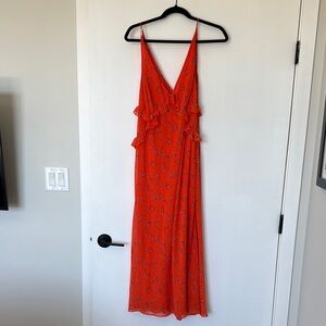 Floral Coral Midi Sundress